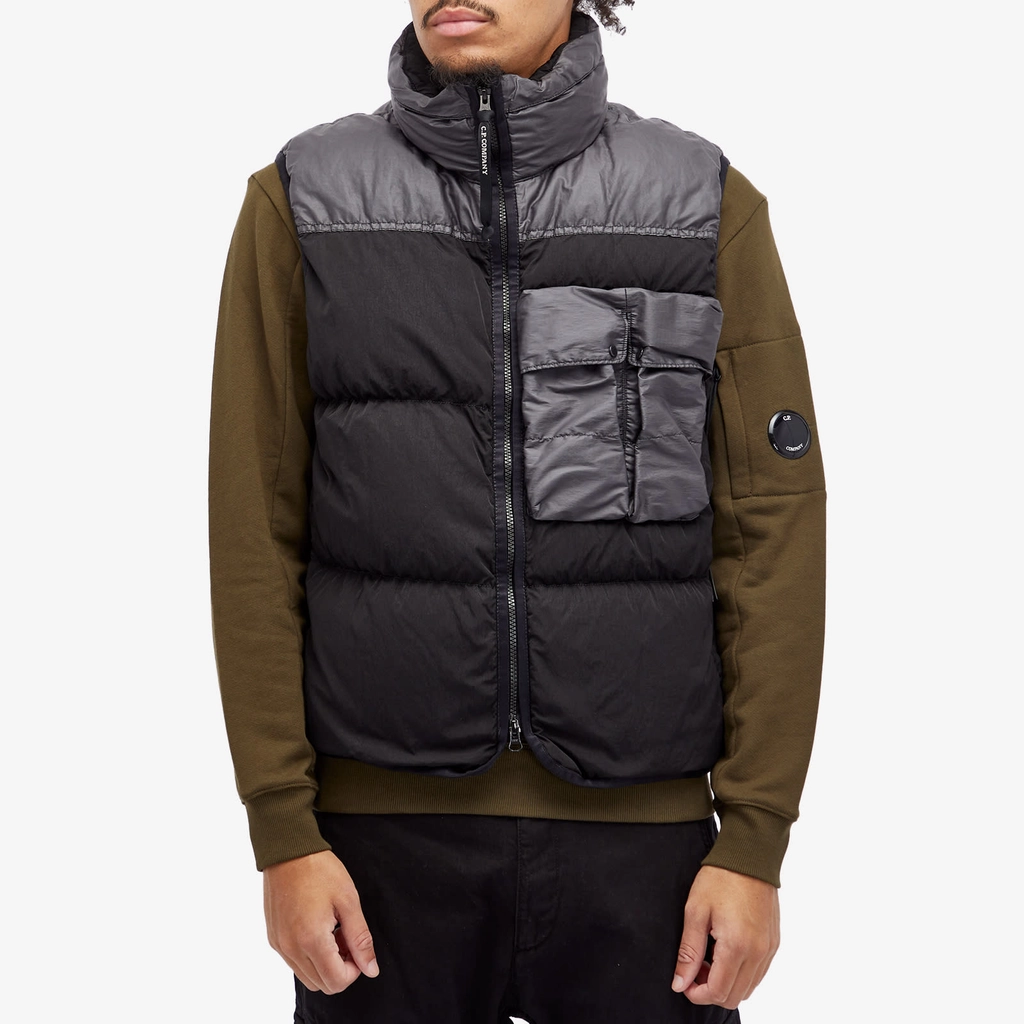 CP Company Men's Chrome-R Mixed Down Vest Black